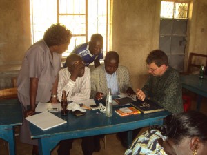 Julian with teachers and staff 